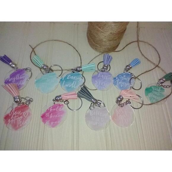 Lipstick, Chapstick Keychain holder with Motivational message.  Price is per*** - Picture 9 of 9